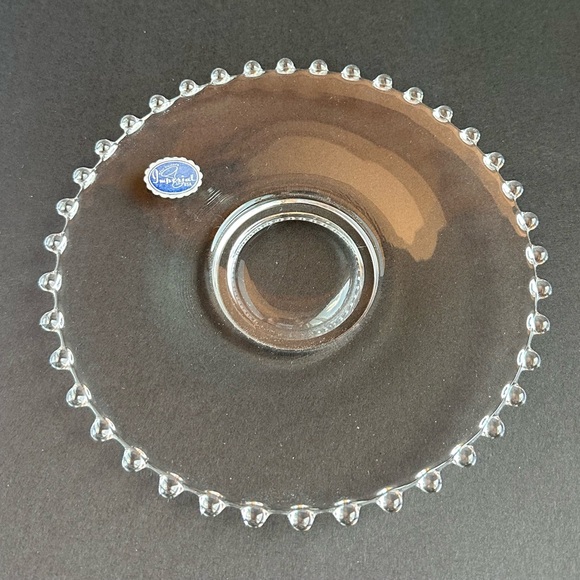 VTG Candlewick Clear Beaded Glass 7” Salad or Under Plates Small Center - Picture 2 of 4
